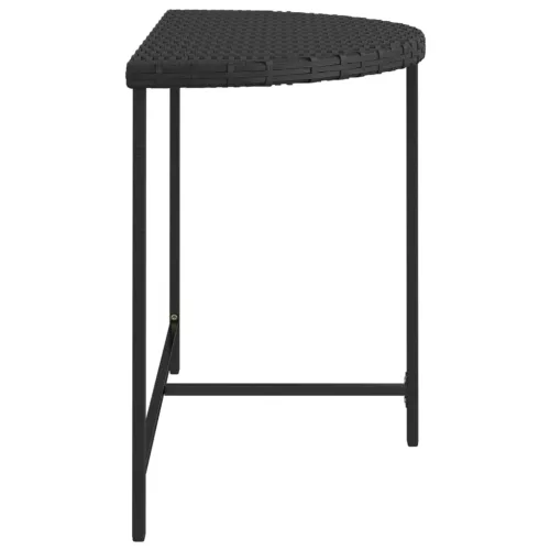  fekete polyrattan kerti asztal 100 x 50 x 75 cm