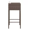  2 db barna polyrattan bárszék párnával