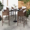  4 db barna polyrattan bárszék párnákkal