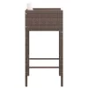  4 db barna polyrattan bárszék párnákkal