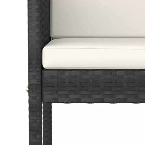  4 db fekete polyrattan bárszék párnával