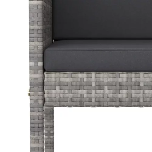  4 db szürke polyrattan bárszék párnával