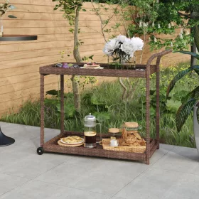  barna polyrattan bárkocsi 100 x 45 x 83 cm
