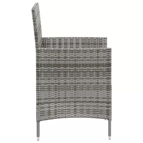  2 db szürke polyrattan kerti szék párnával