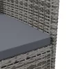  2 db szürke polyrattan kerti szék párnával