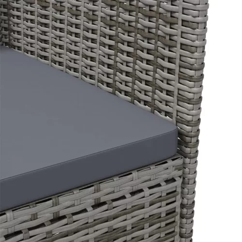  2 db szürke polyrattan kerti szék párnával
