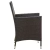 4 db barna polyrattan kerti szék párnával