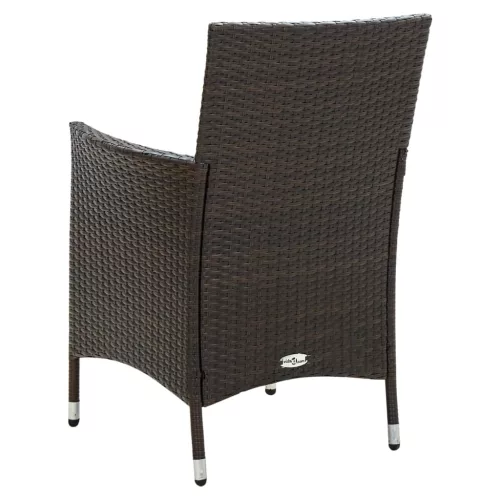  4 db barna polyrattan kerti szék párnával