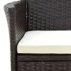  4 db barna polyrattan kerti szék párnával