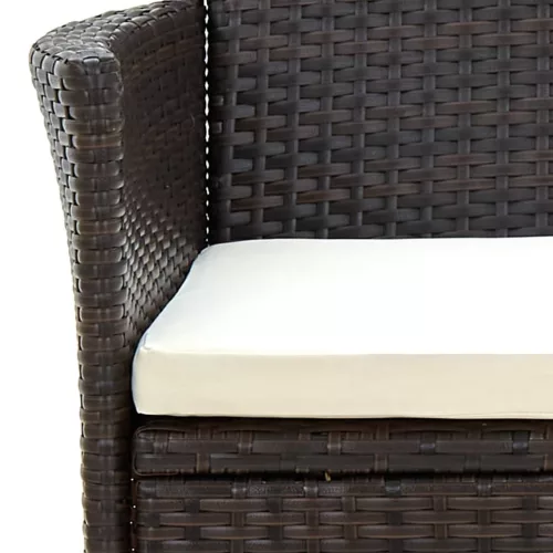  4 db barna polyrattan kerti szék párnával