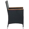  4 db fekete polyrattan kerti étkezőszék