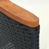  4 db fekete polyrattan kerti étkezőszék