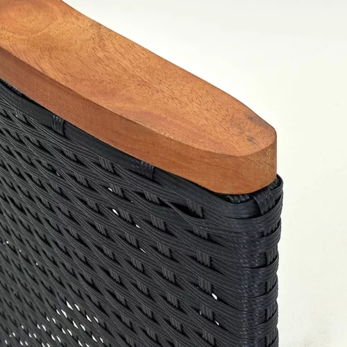  4 db fekete polyrattan kerti étkezőszék