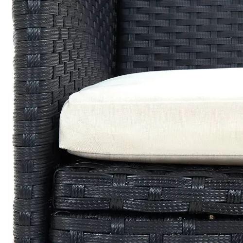  4 db fekete polyrattan kerti étkezőszék