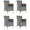  4 db szürke kerti polyrattan étkezőszék