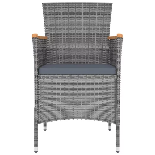  4 db szürke kerti polyrattan étkezőszék