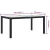 fekete polyrattan és edzett üveg kerti asztal 150 x 90 x 75 cm