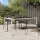  fehér polyrattan és edzett üveg kerti asztal 150 x 90 x 75 cm