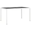 fehér polyrattan és edzett üveg kerti asztal 150 x 90 x 75 cm