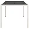  fehér polyrattan és edzett üveg kerti asztal 150 x 90 x 75 cm