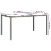  fehér polyrattan és edzett üveg kerti asztal 150 x 90 x 75 cm