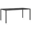  barna polyrattan és edzett üveg kerti asztal 190 x 90 x 75 cm
