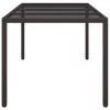  barna polyrattan és edzett üveg kerti asztal 190 x 90 x 75 cm