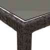 barna polyrattan és edzett üveg kerti asztal 190 x 90 x 75 cm