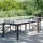  fekete polyrattan és edzett üveg kerti asztal 190 x 90 x 75 cm