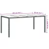  szürke polyrattan és edzett üveg kerti asztal 190 x 90 x 75 cm