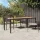  fekete polyrattan és akácfa kerti asztal 190 x 90 x 75 cm