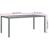  fekete polyrattan és akácfa kerti asztal 190 x 90 x 75 cm