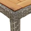  szürke polyrattan és akácfa kerti asztal 190 x 90 x 75 cm