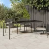  szürke edzett üveg és polyrattan kerti asztal 250 x 100 x 75 cm