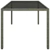  szürke edzett üveg és polyrattan kerti asztal 250 x 100 x 75 cm