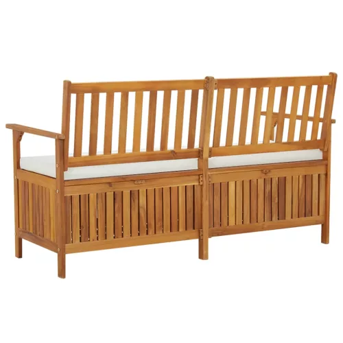  tömör akácfa tárolópad párnával 148 cm