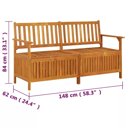  tömör akácfa tárolópad 148 cm