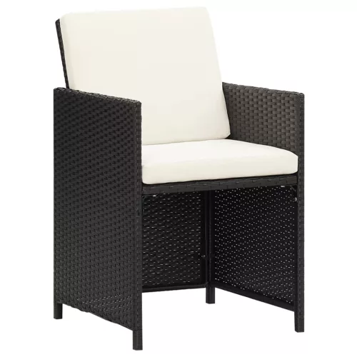 4 db fekete polyrattan kerti szék