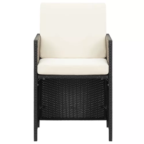  4 db fekete polyrattan kerti szék