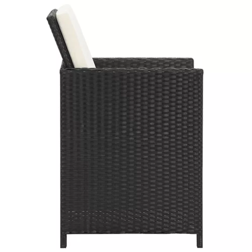  4 db fekete polyrattan kerti szék