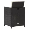  4 db fekete polyrattan kerti szék