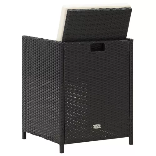  4 db fekete polyrattan kerti szék