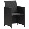  4 db fekete polyrattan kerti szék