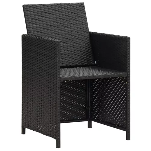  4 db fekete polyrattan kerti szék