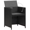  4 db fekete polyrattan kerti szék