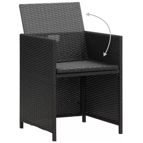  4 db fekete polyrattan kerti szék