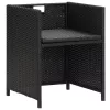  4 db fekete polyrattan kerti szék