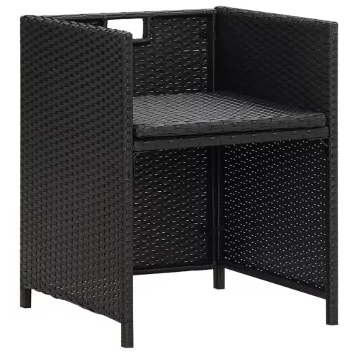  4 db fekete polyrattan kerti szék