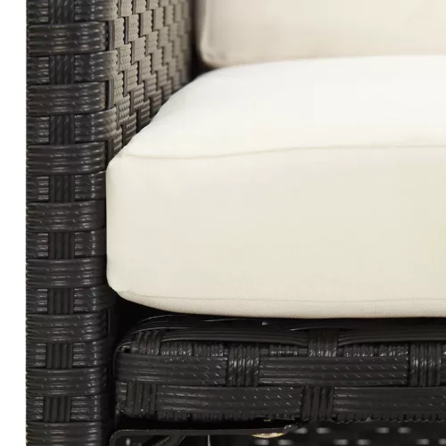  4 db fekete polyrattan kerti szék