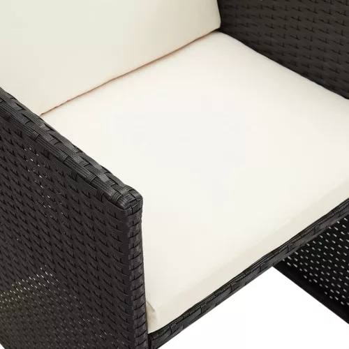  4 db fekete polyrattan kerti szék